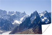 Besneeuwde bergtoppen van de Alpen poster papier 90x60 cm - Foto print op Poster (wanddecoratie woonkamer / slaapkamer) / Landschappen Poster
