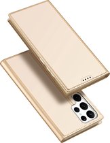 Telefoon hoesje geschikt voor Samsung Galaxy S23 Ultra 5G - Dux Ducis Skin Pro Book case - Goud