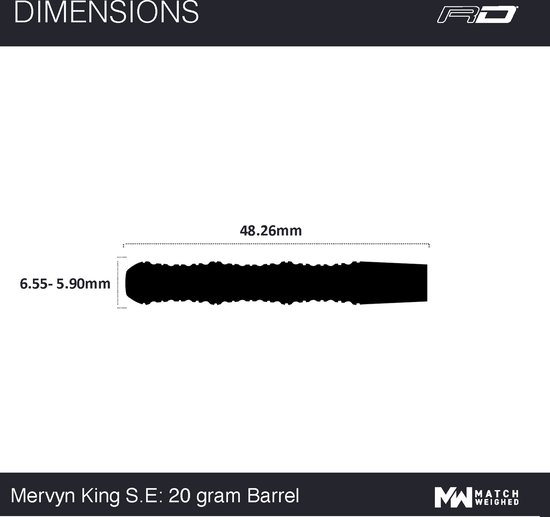 WINMAU - Mervyn King Special Edition: Steeltip Tungsten Dartpijlen Professioneel - 20g van Winmau — afbeelding 5
