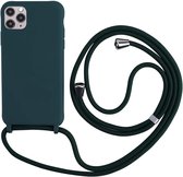 RNZV hoesje geschikt voor Apple iPhone 14 plus - Siliconen Back Cover met koord - groen