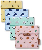 Roll'Eat - 4 x Snack 'n Go - Happy Prints - Film Alimentaire - Réutilisable