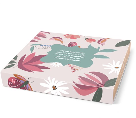 Blossombs bloemen Giftbox - Bloemen zaadbommetjes - 9 bloemzaden - gemaakt met biologische wilde bloemzaadjes en 100% natuurlijke ingrediënten - Creëer een ware bloemenzee en voedselparadijs voor bijen en vlinders