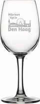 Gegraveerde witte wijnglas 26cl Den Haag