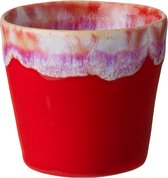 Costa Nova - servies - lungo kop - Grespresso rood - aardewerk -  set van 8 - H 7,5 cm