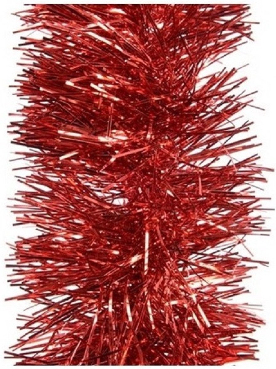 3x Rode folie slingers/guirlandes 270 x 10 cm - kerstboomslingers/kerstguirlandes - Kerstboomversiering rood