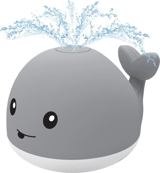 Willy de Badwalvis® Badspeelgoed Lichtjes Spuit Water Oplaadbaar Voor in bad bol