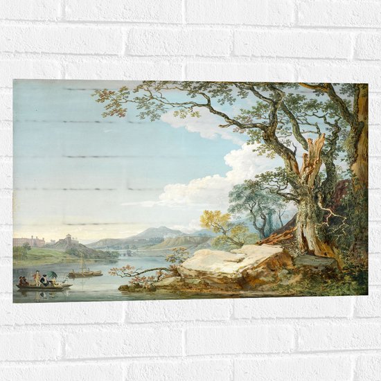 WallClassics - Muursticker - Peinture d'un grand arbre avec des Plantes - 75x50 cm Photo sur Muursticker