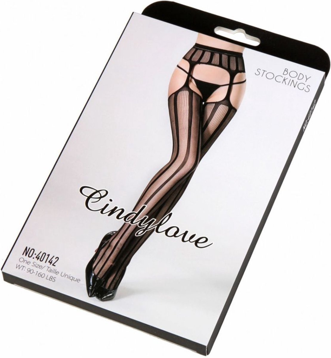 Goedkoopste Cindylove - Gestreepte Jarretelkousen One Size - Zwart