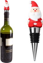 Wijnfles stopper/afsluiter - Kerstman - CadeauOnline