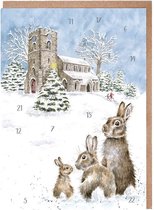 Adventskalender Kaart A5 Wrendale - Silent Night Rabbit Advent Calendar Card