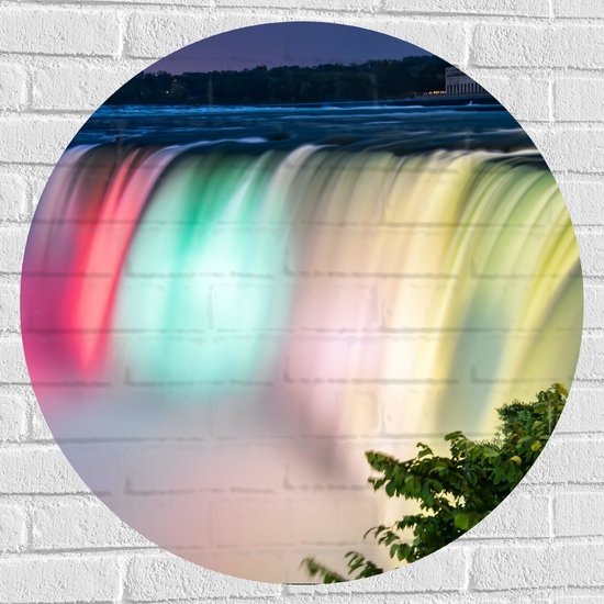 WallClassics - Sticker Muursticker Cercle - Chutes d'eau du Niagara aux USA - 80x80 cm Photo sur Muursticker