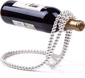 Porte-bouteille avec collier de Collier de perles Vin Megatopper - Porte-bouteilles Design - Porte-bouteilles - Porte-bouteilles - Porte-bouteilles avec collier de perles - Décoratif - Décoration de la maison - Couleur Argent