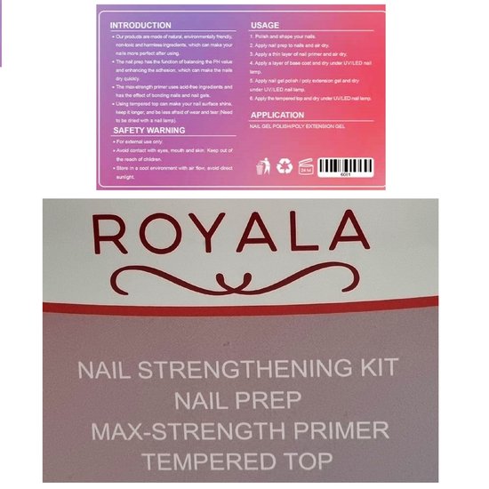 Royala Nails Strengthening Kit set van 3 stuks Tempered Top Coat