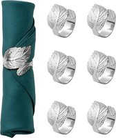 Servetringen 6 stuks - Servetring zilver blad - Servet Ringen Voor Servet van Katoen - Servet Ring voor Servetten van Linnen