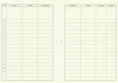 Aanvulling A5 voor o.a. Filofax (Clipbook) Kalpa Planners 40 Pag. Ongedateerde Weekplanner 64g/m² Crème Tomoe River Papier