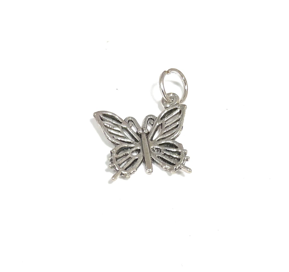 Vlinder hanger - Los hangertje - Sieraden maken - Bijoux legering - Zilverkleurig