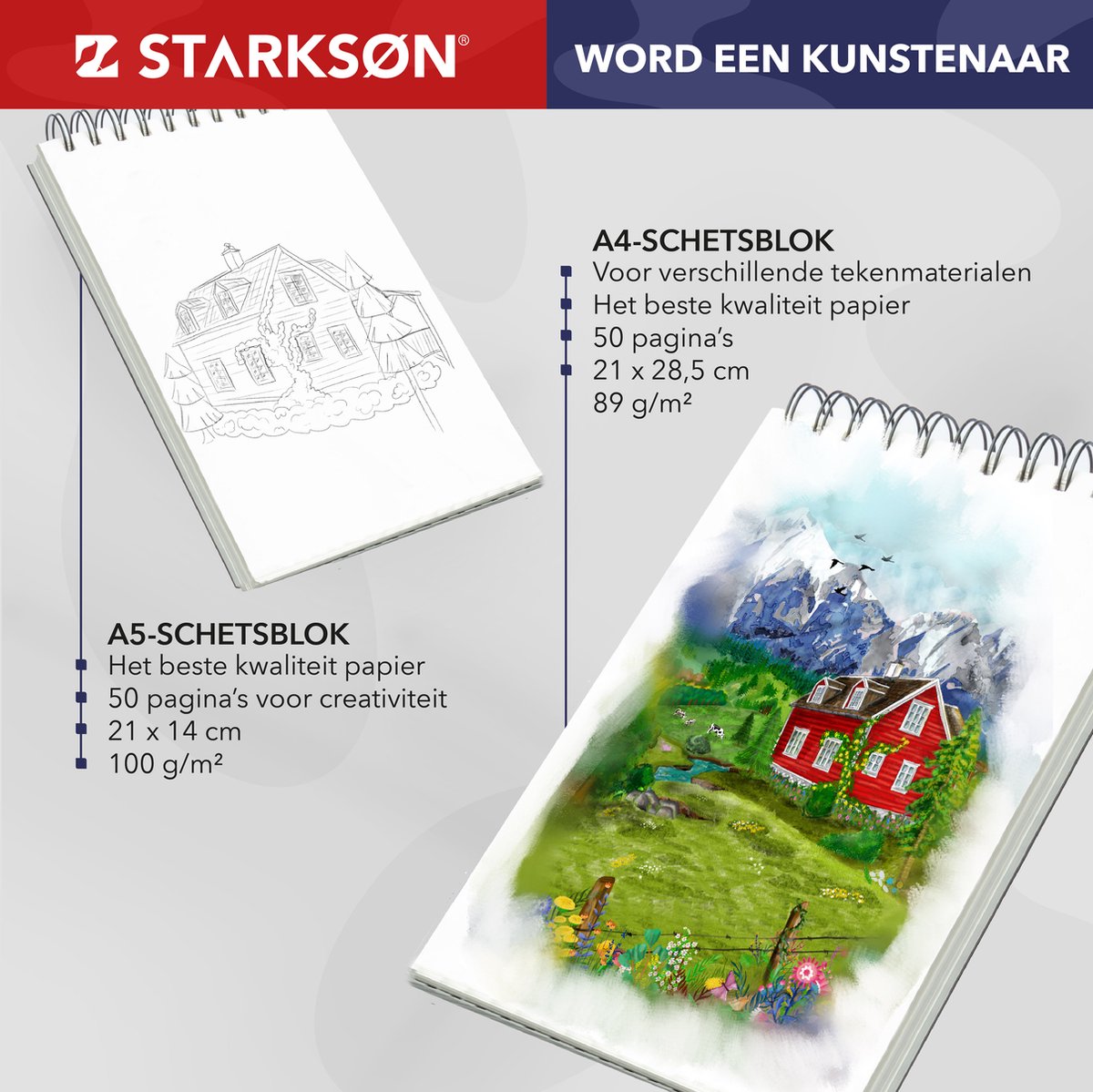 STARKSØN 141-Delige Houten Tekenkoffer Set Incl. Kleurpotloden, Oliepastel Krijt, Waterverf & Aquarelverf - Teken Doos - Teken Koffer Voor Kinderen & Volwassenen — afbeelding 11