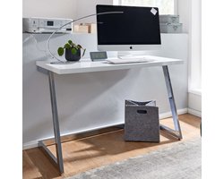 Luxa Luxueus bureau - Luxe Werkplek -Make-up tafel - Wit- Zilveren onderstel