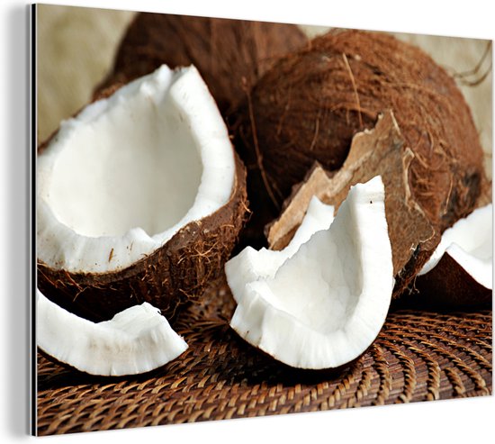 Noix de coco comestible sur une belle assiette en osier Aluminium 30x20 cm  - petit -... | bol.com