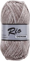 Lammy Yarns Rio jeans katoen garen - Denim bruin (654) - 1 bol van 50 gram - pendikte 3 a 3,5 mm