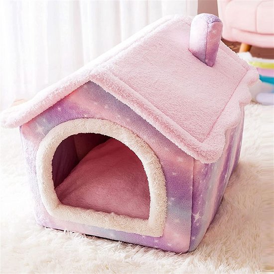 Jiupety Klauwvormige Hondenmand Kattenmand, Ronde Donut Hondenbed Kattenbed, Wasbare Hondenmand, Dog Bed Met een Diameter van 66 CM, Cat Bed Pink, L