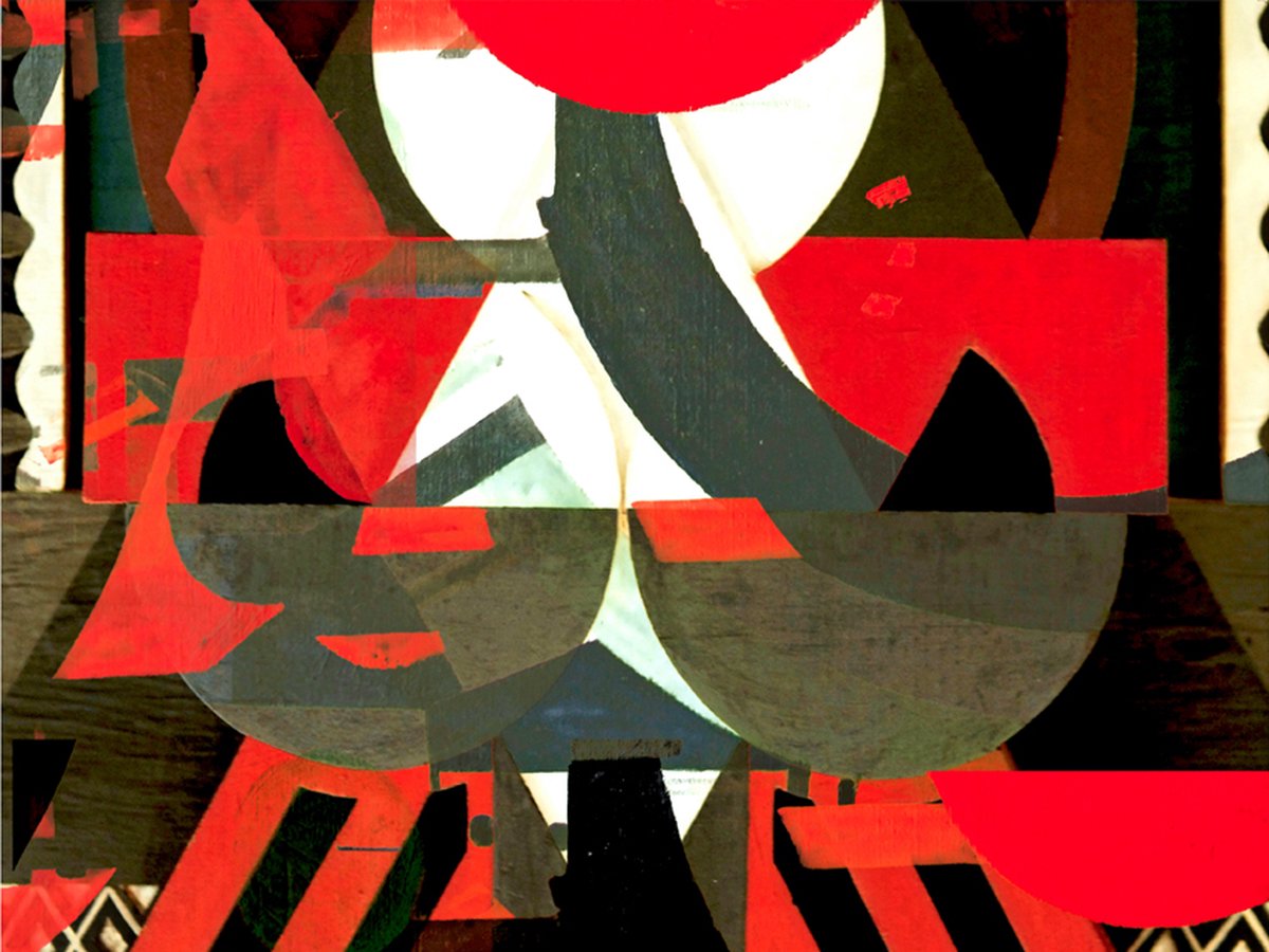 Fotobehang - Art compositie in rood.
