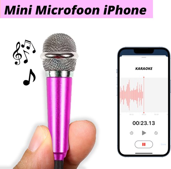 Mew Mew groentje Aanzetten Mini Microfoon Voor Smartphone - Karaoke - iPhone Lightning Output - Roze |  bol.com