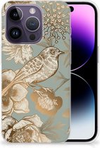 TPU Case geschikt voor Apple iPhone 14 Pro Vintage Bird Flowers