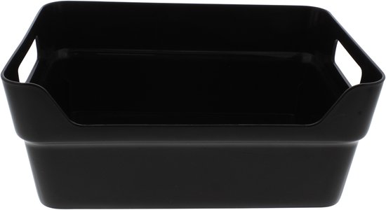 2 Stuks - Opbergbak - 100% Gerecycled Kunststof - 4 Liter - Zwart - 24