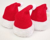 Kerstmutsen - Mini decoratieve Kerstmutsen - Flessen versiering - 7x7x3cm - 3 STUKS