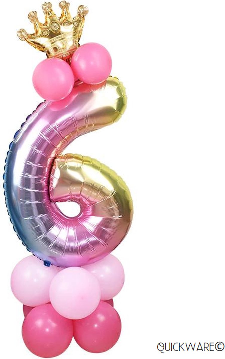 Ballonnen 6 Jaar Gekleurd Metallic 30cm 6st