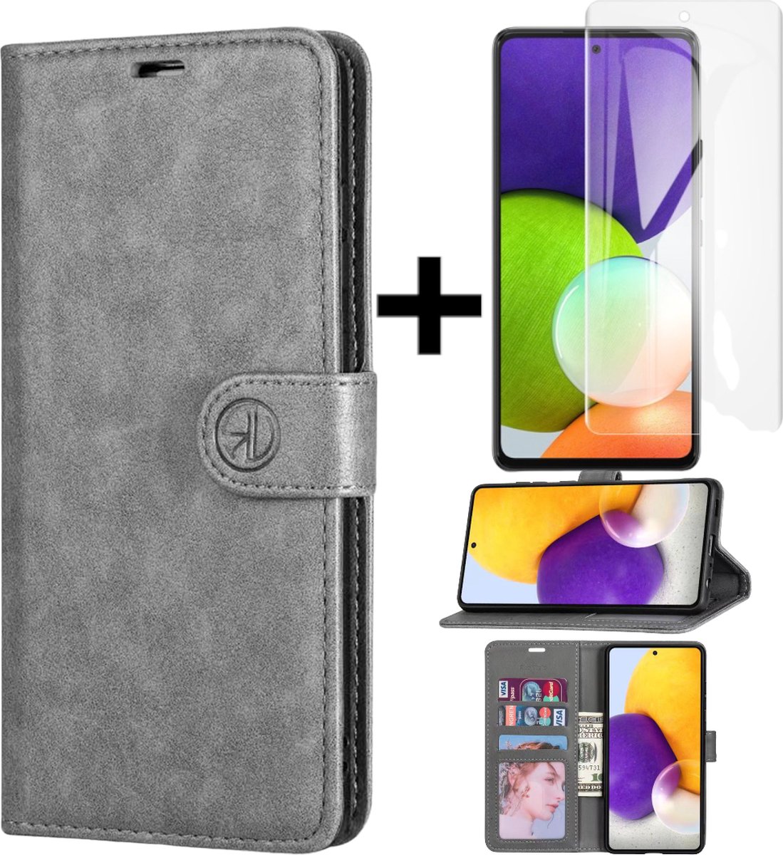 Rico Vitello L Wallet case Geschikt voor Samsung Galaxy A72/Book case/Hoesje-Grijs