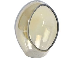 Theelicht - glas - antraciet - Pim Ei - 10x12x15 cm - Van Manen
