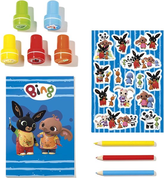 Bing creatieve knutselset met stempels, potloden en stickers creatief speelgoed - Bambolino Toys - Bambolino