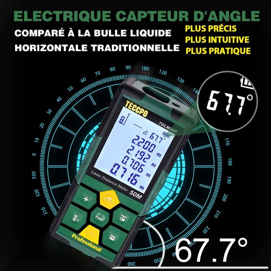 LASERLINER LaserRange-Master Gi7 Pro Laserafstandsmeter, Bereik 70 M Groene Laser LASERLINER LaserRange-Master Gi7 Pro Laserafstandsmeter, Bereik 70 M Groene Laser