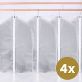 Alora Kledinghoes 60x120cm per 4 - kledingzak met rits - opbergzak voor trouwjurk - beschermhoes voor kleding - transparant - opbergtas