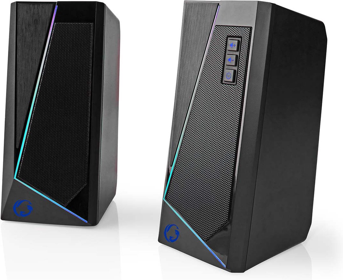 Nedis Gaming Speaker - Speaker-kanalen: 2.0 - USB Gevoed - 35 mm Male - 18 W - LED - Volumebediening
