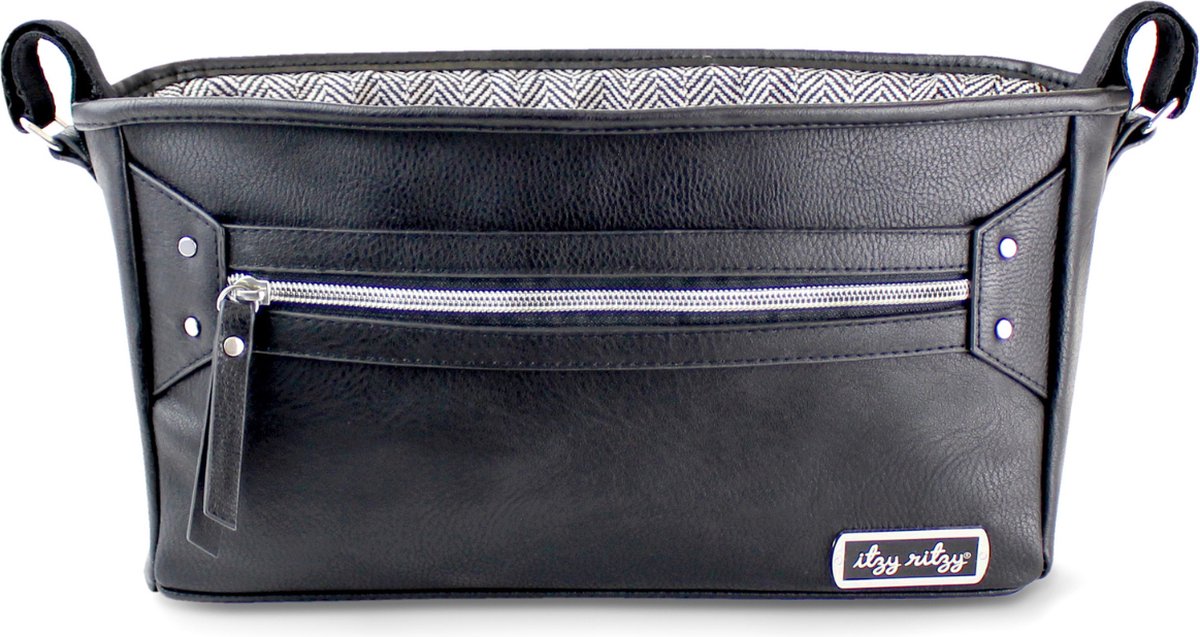 Itzy Ritzy Stroller Caddy - Kinderwagen Organizer - Zwart & Zilver