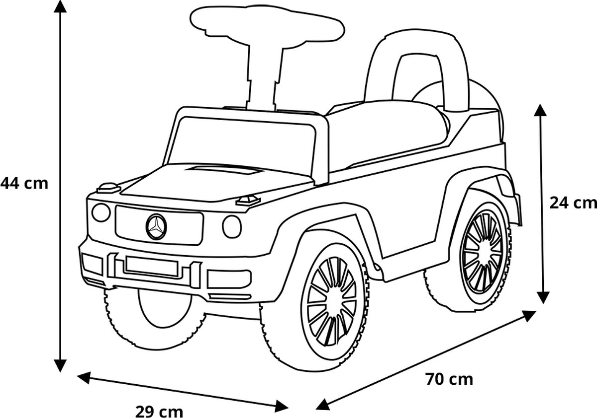 Loopauto Mercedes Benz G350D zwart 1 jaar jongens en meisjes