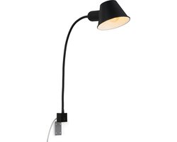 BRILONER bedlamp leeslamp wandlamp flexibel 1xE27 10W zwart tuimelschakelaar