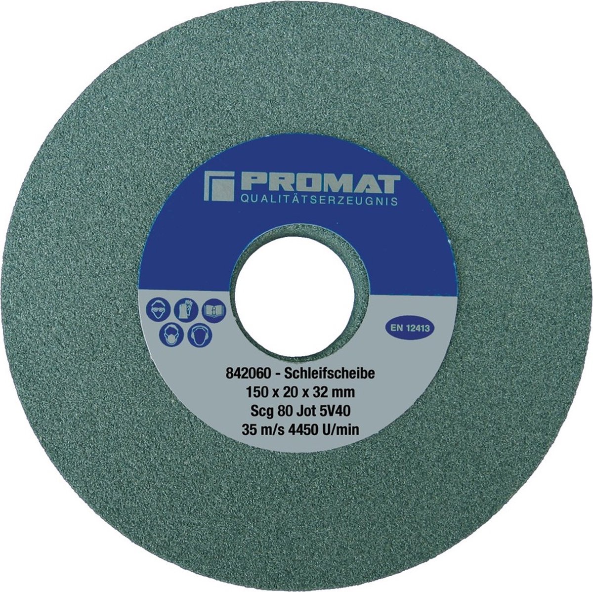 Promat slijpsteen - 175x25x32mm - groen - k80 - 4000842064