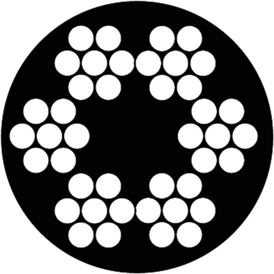 Câble acier Skp 4 / 6mm 6X7 + K Tran Pvc 100M