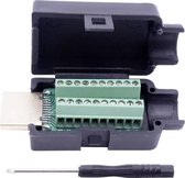 TRU COMPONENTS T1904C104 HDMI-connector Stekker, inbouw verticaal Aantal polen: 20 Zwart 1 stuk(s)