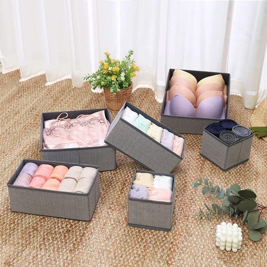 DIMJ Lade-organizer, kastorganizer, kledingkast, organizer, opvouwbaar ondergoed, organizer, lade-stof voor babykleding, kindersokken, 12 stuks, roze