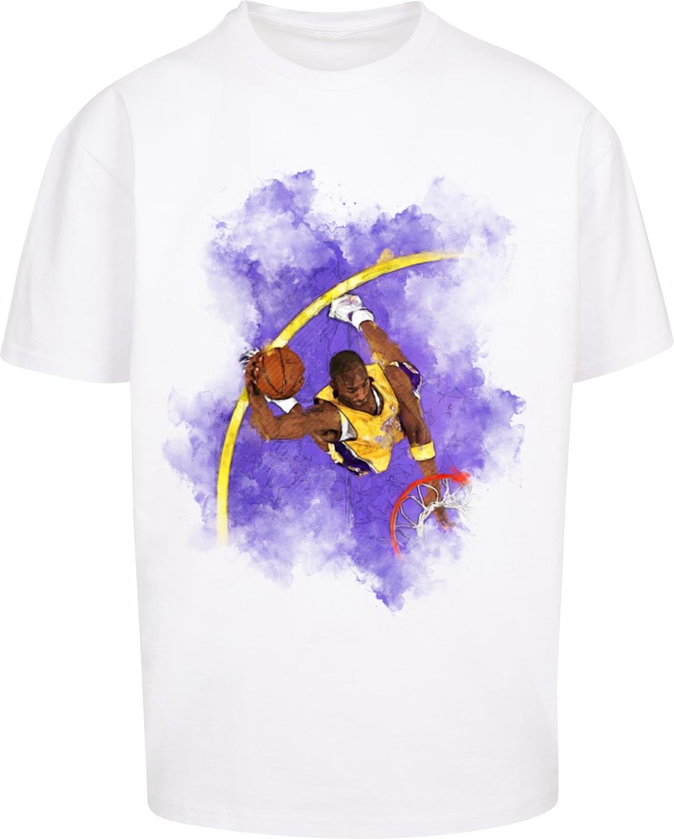 OVERSIZED Heren Mannen Dikke kwaliteit Streetwear Urban Modern Nieuw Kobe Mamba Basketball Clouds Legendary T-Shirt Wit