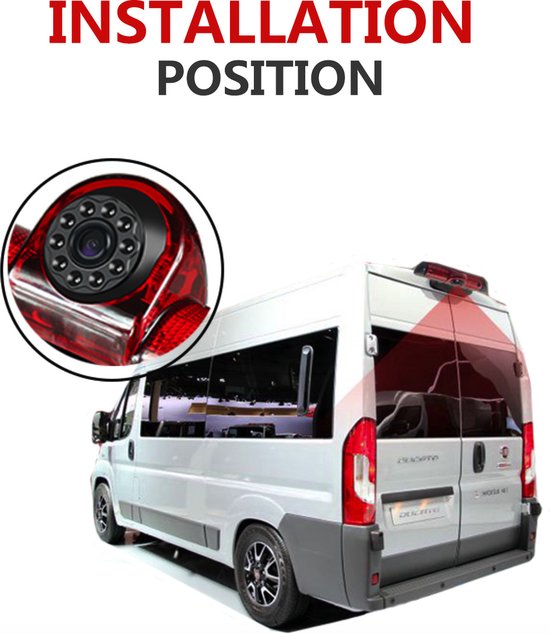 BergGPS® - Derde Remlicht Achteruitrijcamera Draadloos - Achteruitrijcamera camper - Fiat Ducato van BERG — afbeelding 4