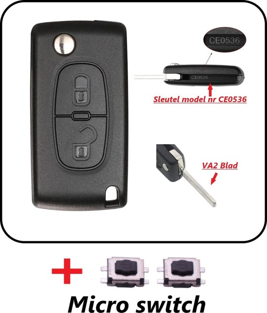 Étui pour clé de voiture à 2 boutons CEO536 VA2 avec Micro