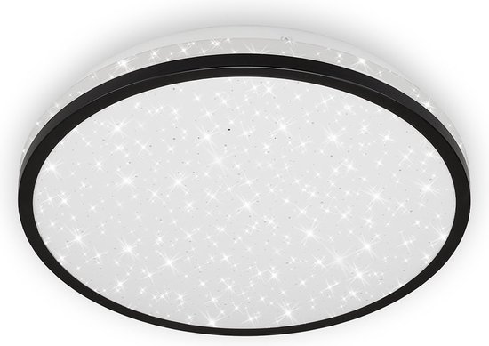 Briloner Leuchten ACORUS BLACK - Plafonnier à LED - 3403- 015 - effet ciel étoilé - blanc neutre 4000K - 12W - 1200 lm - IP20 - 25.000 heures - Ã˜28 x 7 cm