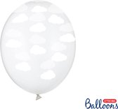 PartyDeco Ballonnen Wolken Wit pk/6