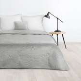 Oneiro’s luxe LUIZ /type 4/ Beddensprei Zilver- 170x210 cm – bedsprei 2 persoons - zilver– beddengoed – slaapkamer – spreien – dekens – wonen – slapen